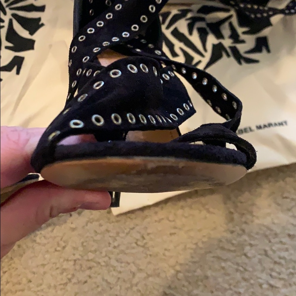 Isabel Marant Black Wrap Up Heels - Picture 6 of 9